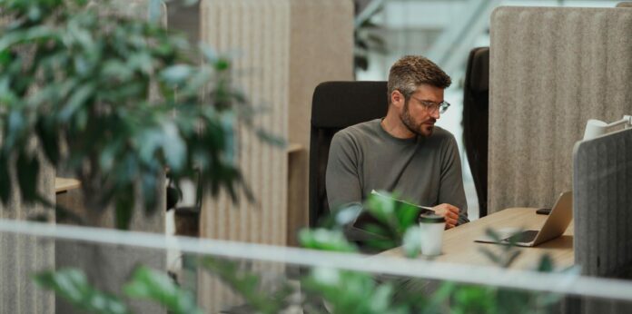 Man sitting at desk